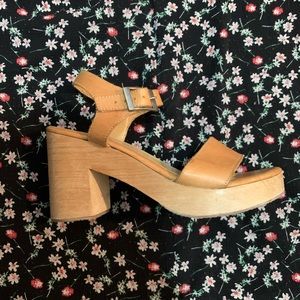 American Apparel Wooden Platform Heels